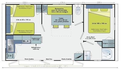 Super Mercure air-conditioned Maya Riviera 2 bedrooms 27.50 m² Semi-covered terrace 15 m²