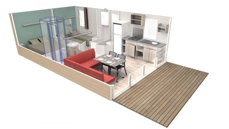 Mh Trigano Climatisé Maeva Ou Alexandra Evolution 33 Tp -24 M² - 2 Ch + Terrasse Intégrée 6.70 M²