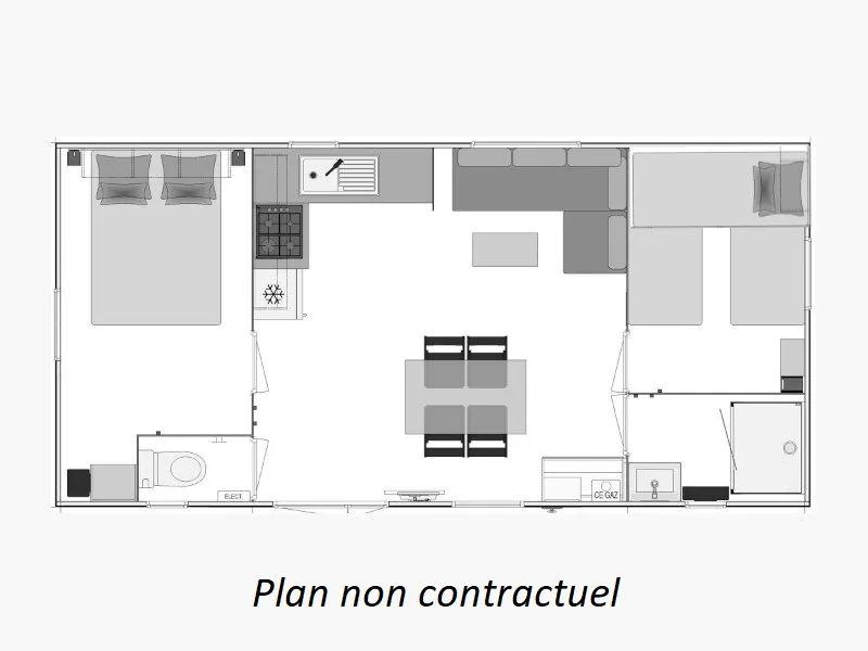 Mobil-Home Caraïbes 28M² (2 Chambres)