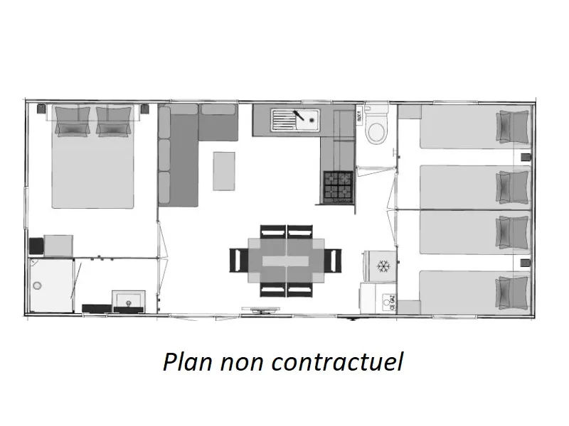 Mobil-Home Florès 34M² (3 Chambres) + Terrasse