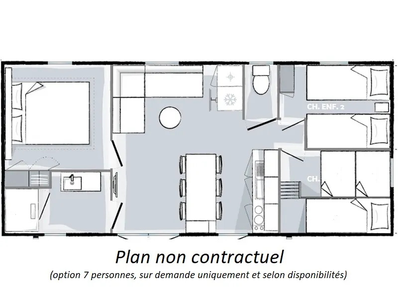 Mobil-Home Florès 34M² (3 Chambres) + Terrasse