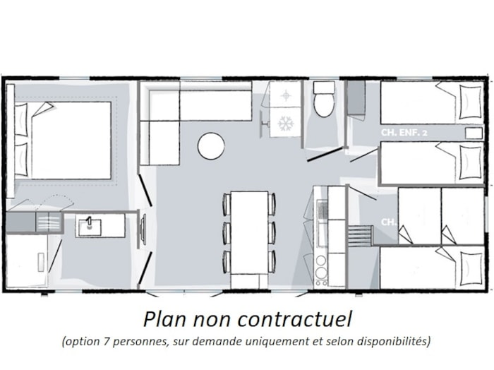 Mobil-Home Florès 34M² (3 Chambres) + Terrasse