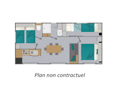 Grand Large mobile home, 34 m² (3 bedrooms) + terrace — 8