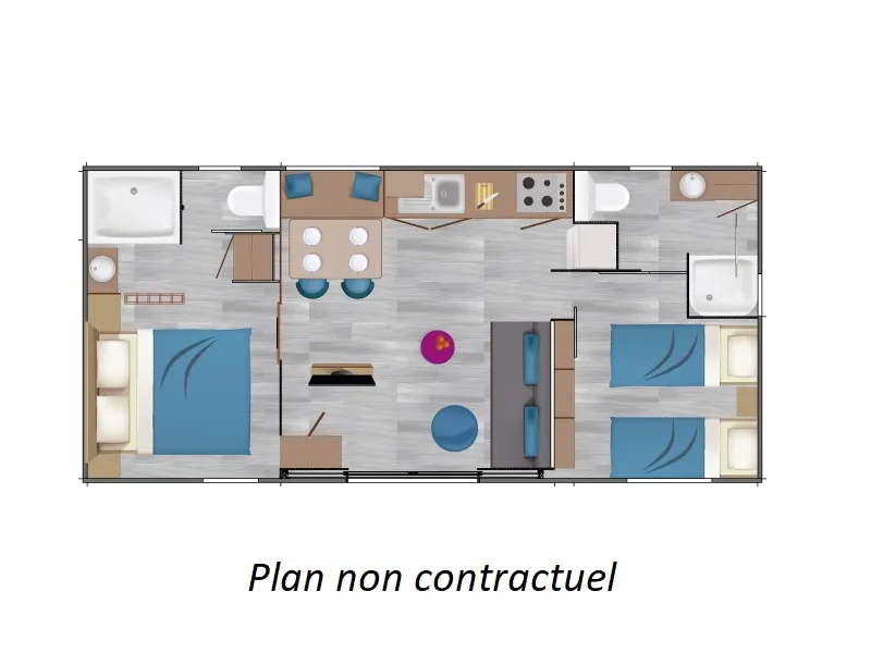 Mobil-Home Taos 35M² (2 Chambres 2 Sdb) + Terrasse Au Bord De L'étang