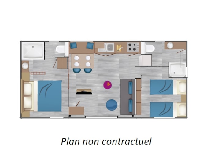 Mobil-Home Taos 35M² (2 Chambres 2 Sdb) + Terrasse Au Bord De L'étang