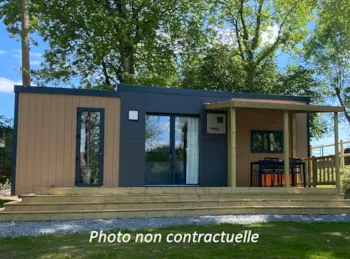 Mietunterkunft - Mobilheim Taos 35M² (2 Zimmer 2 Badesaal) + Terrasse Am Rande Des Teiches - Camping L'Escapade