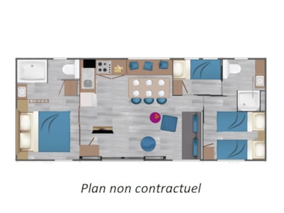 Mobil home Taos 40m² (3 bedrooms 2 bathrooms) + terrace on the edge of the pond — 9