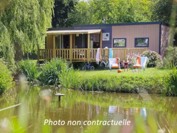 Mietunterkunft - Mobilheim Taos 40M² (3 Zimmer 2 Badesaal) + Terrasse Am Rande Des Teiches - Camping L'Escapade