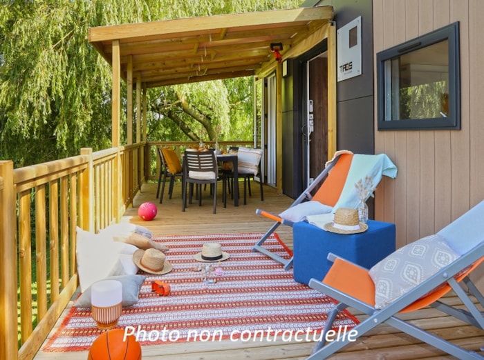 Mobil-Home Taos 40M² (3 Chambres 2 Sdb) + Terrasse Au Bord De L'étang