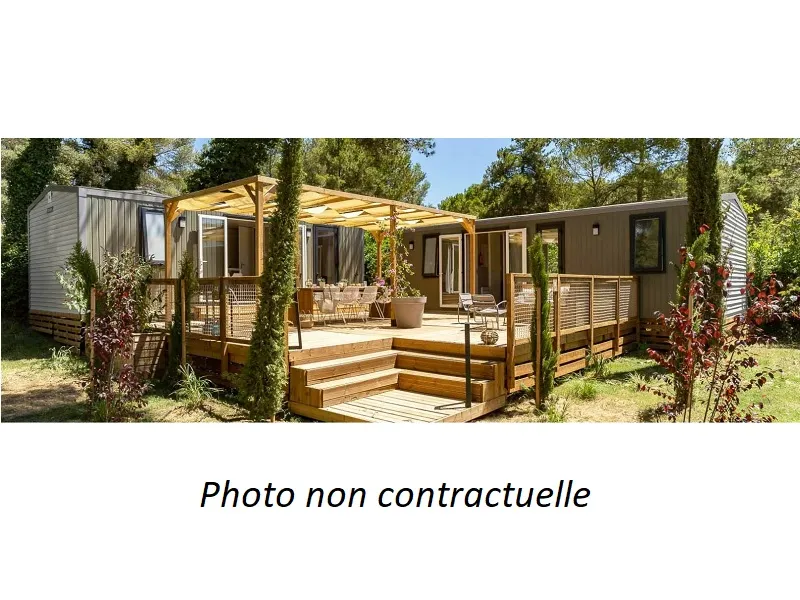 Mietunterkunft - Mobilheim Tribu 71M² (5 Zimmer 3 Badesaal) + Terrasse - Camping L'Escapade