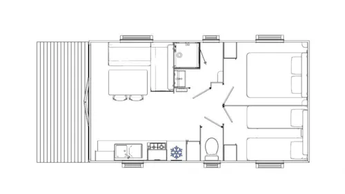 Mietunterkunft - Klimatisiertes Premium-Mobilheim Mit 2 Schlafzimmern - image n°2 - CAMPING LES FOULONS