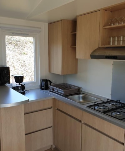 Mobile-home Limousin Confort 30m² - 3 bedrooms + sheltered terrace + TV