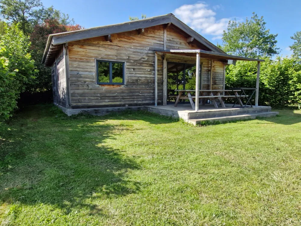 Location - Chalet  Confort 50M² - 3 Chambres + Terrasse Couverte + Tv + Four - Flower Camping des Lacs