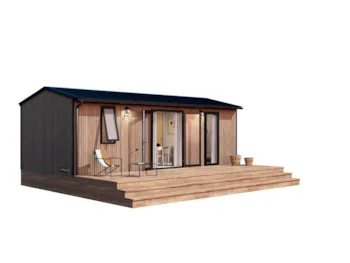 Mietunterkunft - Mobilheim Aquitaine Premium Seeblic 29M² - 2 Zimmer+Tv+Geschirrspüler+Überdachte Terrasse+Chilenisch - Flower Camping des Lacs