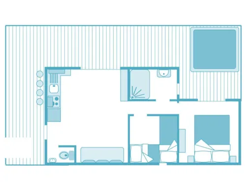 Accommodation - Chalet Devès Premium 2 Bedrooms - Air-Conditioning + Spa - image n°8 - YELLOH! VILLAGE - LES RAMIÈRES