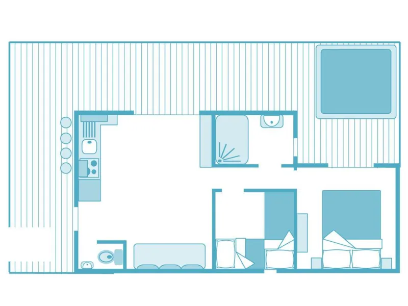 Chalet Devès Premium Climatisé - 2 Chambres + Spa