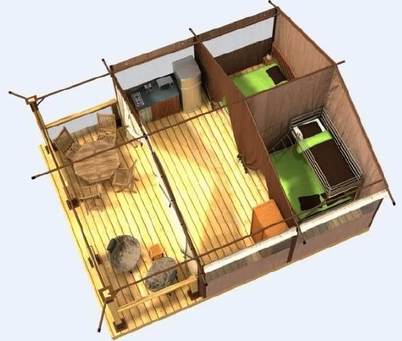 Tente Meublée 2 Chambres 1 Sdb ***