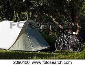 Pitch tent + bike