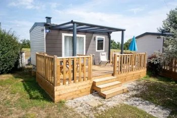 Mietunterkunft - Komfort-Mobilheim 2 Personen 1 Schlafzimmer 1 Badezimmer - Camping La Presqu'île de Champaubert