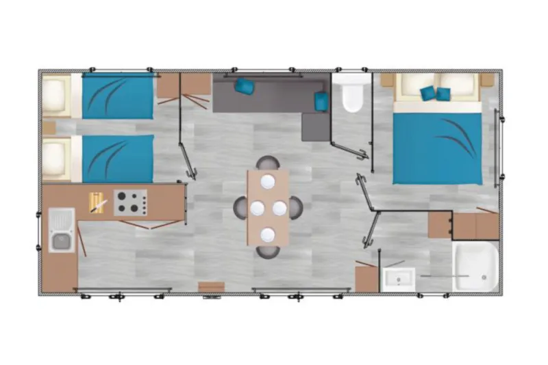 Mobil-Home 4 Pers 2 Ch 1 Sdb