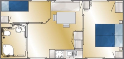 PRIVILEGE PMR Mobile Home, 2 bedrooms, air conditioning, TV