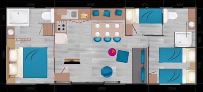 PREMIUM Mobile Home 3 bedrooms SPA- AIR CONDITIONING-TV-Dishwasher-2 bathrooms