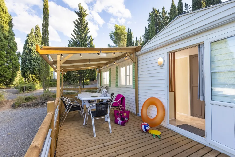 Mietunterkunft - Mobil-Home Privilege 2-Bett. Clim-Tv. 35 M². - Sites et Paysages Camping La Pinède