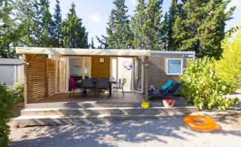 Mietunterkunft - Mobilheim Premium 3-Bett. Clim-Tv-Geschirrspüler. - Sites et Paysages Camping La Pinède
