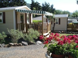 Location - Mobil Home Confort 16M² - 1 Chambre - Terrasse Couverte + Tv - Flower Camping la Vallée Verte