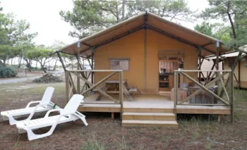 Mietunterkunft - Zelt Safari Luxe Xl - 35 M² - 2 Schlafzimmer - Mit Sanitäranlagen - CHM Monta