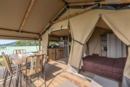 Accommodation - Lodge On Piles Confort River View  34M² 2 Bedrooms + Sheltered Terrace On Piles - Flower Camping du Moulin des Iscles