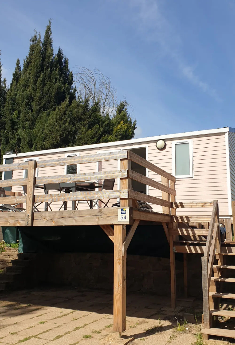 Huuraccommodatie(s) - Stacaravan Confort 27M² 3 Slaapkamers + Terras Op Palen - Flower Camping du Moulin des Iscles