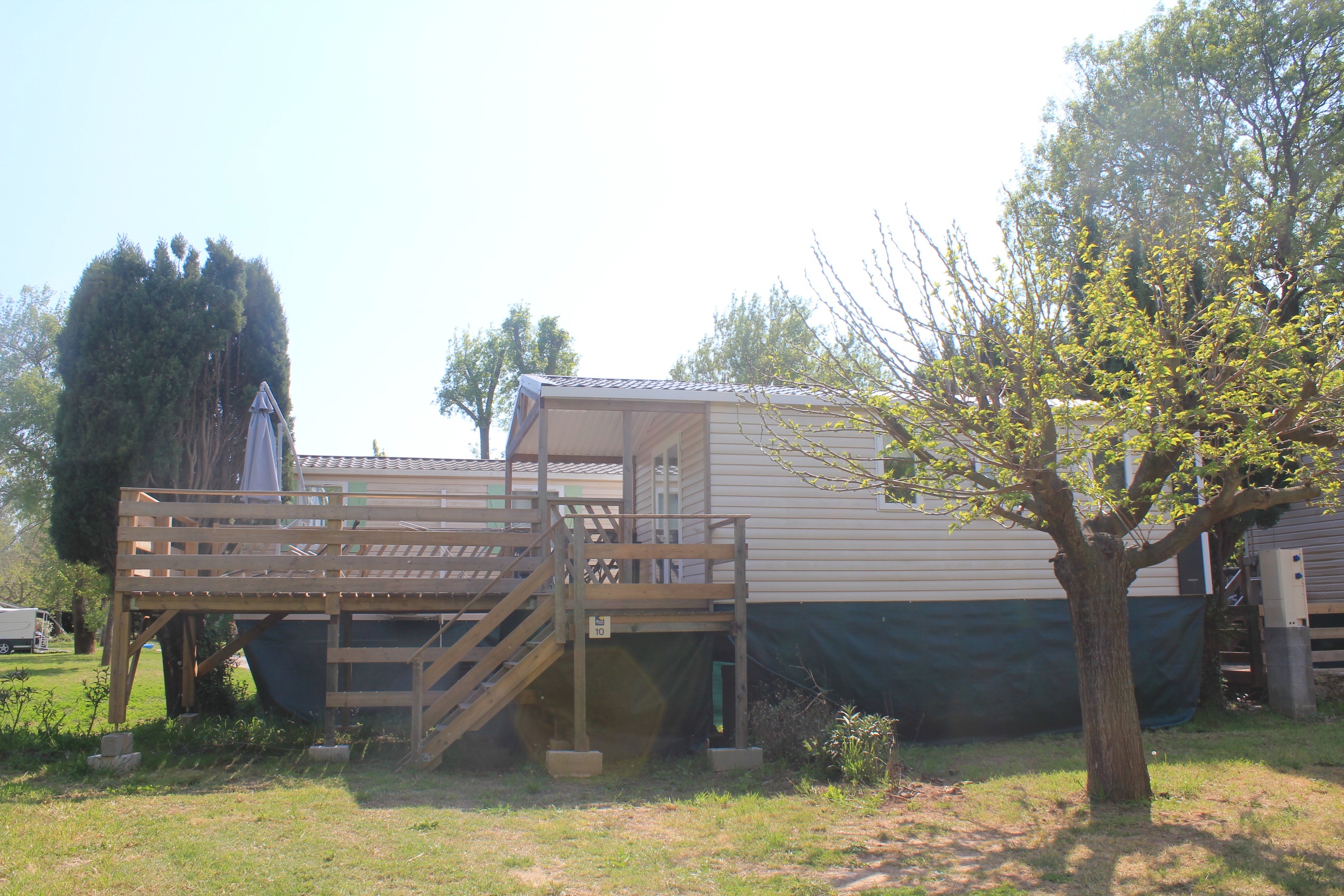 Location - Mobil-Home Confort 24M² 2 Chambres + Terrasse Semi-Couverte Sur Pilotis - Flower Camping Le Moulin des Iscles