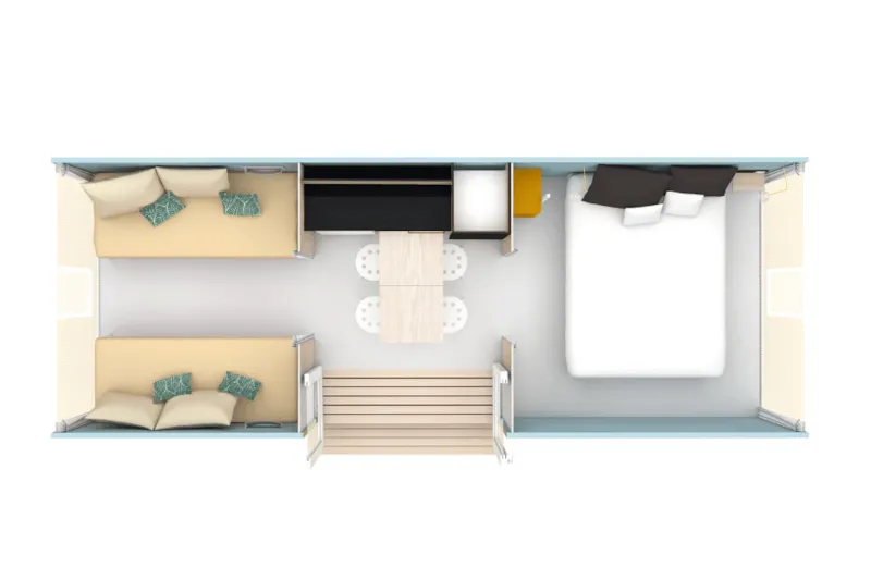 Coco Sweet - 16 M² 2 Chambres - Avec Wc + Clim Mais Sans Douche