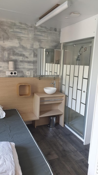 Mobil-home Taos Premium Luxe 40m² (2 bedrooms) + terrace on piles+air conditioning+TV