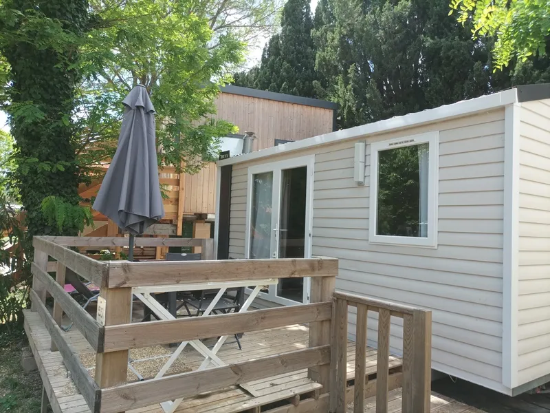 Huuraccommodatie(s) - Stacaravan Standaard 17M² 1 Slaapkamer + Half-Schaduwrijk Terras - Flower Camping du Moulin des Iscles