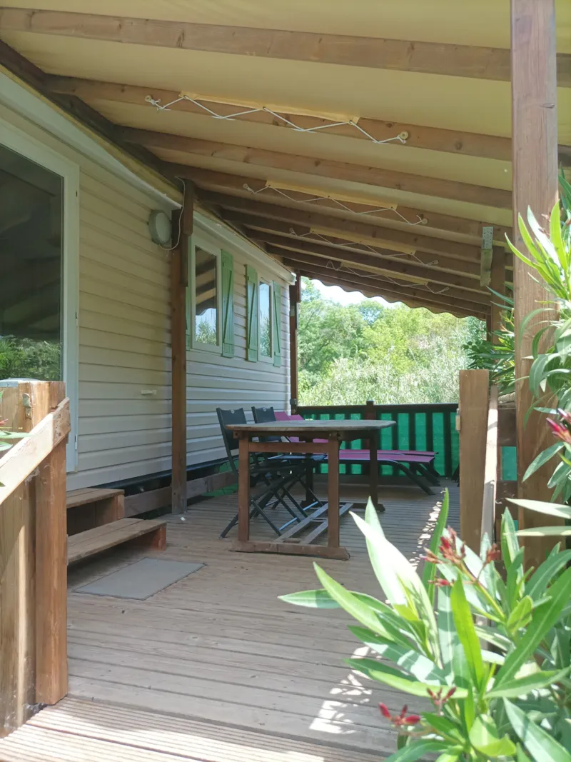 Mobil-Home Confort 23M² 2 Chambres + Terrasse Sur Pilotis