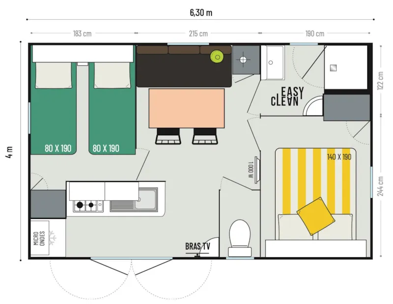 Le Vénus - 2 Chambres - Climatisé - Tv