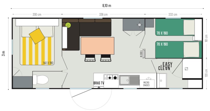 Le Titania - 2 Chambres - Climatisé - Tv