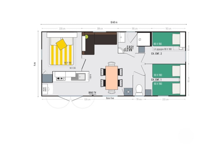 Mobil Home Confort - 3 Chambres