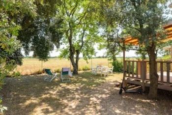 Mietunterkunft - Premium 28M² Klimaanlage (2 Schlafzimmer) - Blick Auf Den Mont Ventoux Und Geschirrs - Camping Le Garrigon