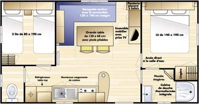 Mobilhome 4 Personnes - 2 Chambres 28M²