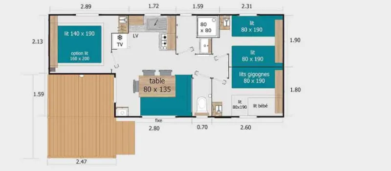 Mobilhome Confort - 3 Chambres 36.5M²