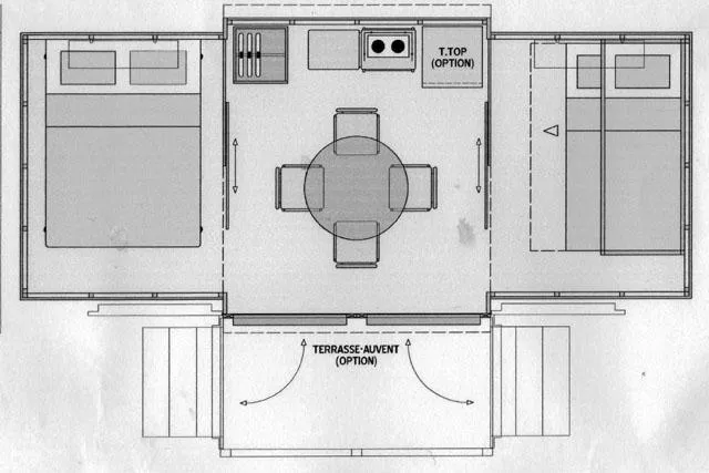 Cabane Nature Standard 16M² / 2 Chambres - Terrasse (Sans Sanitaires Privatifs)