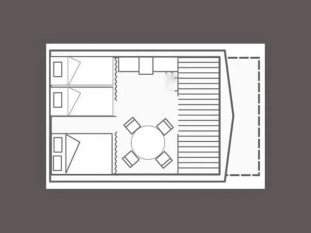 Bungalow Toilé Amazone Standard 20M² / 2 Chambres - Terrasse (Sans Sanitaires Privatifs)