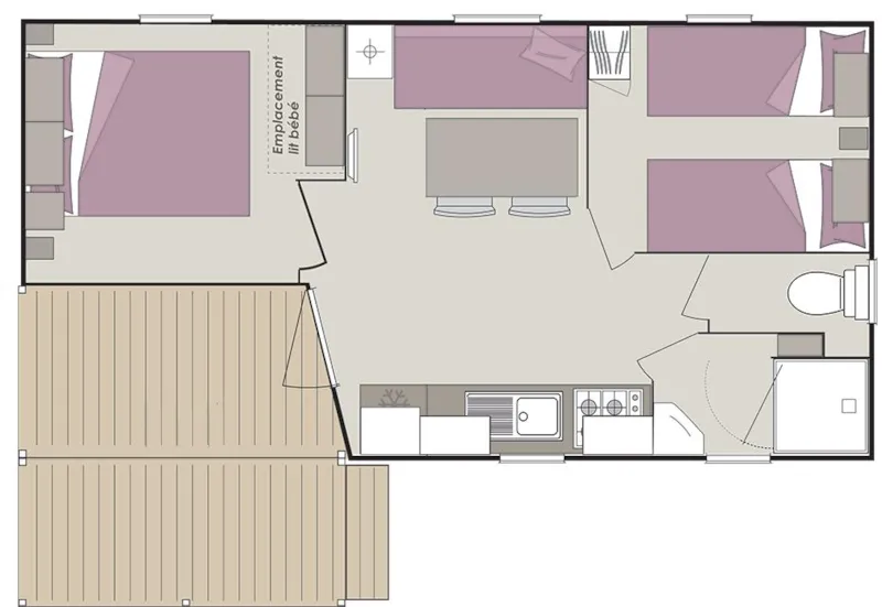 Mobil-Home Confort 24 M² / 2 Chambres - Terrasse