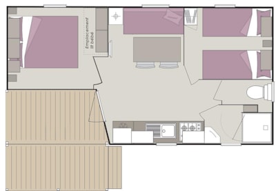 Mobil-home COMFORT 24 m² / 2 bedrooms - terrace