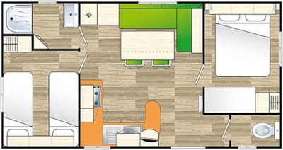 Mobile home eco 30 m² / 2 bedrooms - Terrace