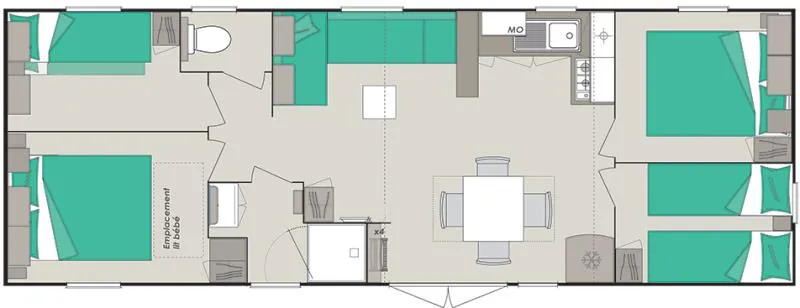 Mobil-Home Standard 38 M² / 4 Chambres - Terrasse
