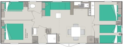 Mobile-home Standard  38 m² / 4 bedrooms - terrace